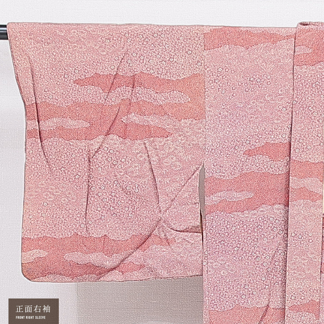 羽織(寄せ柄) 袷 身丈81cm 裄丈62cm 正絹 Cランク Sサイズ インフォーマル 赤系 1217-16817