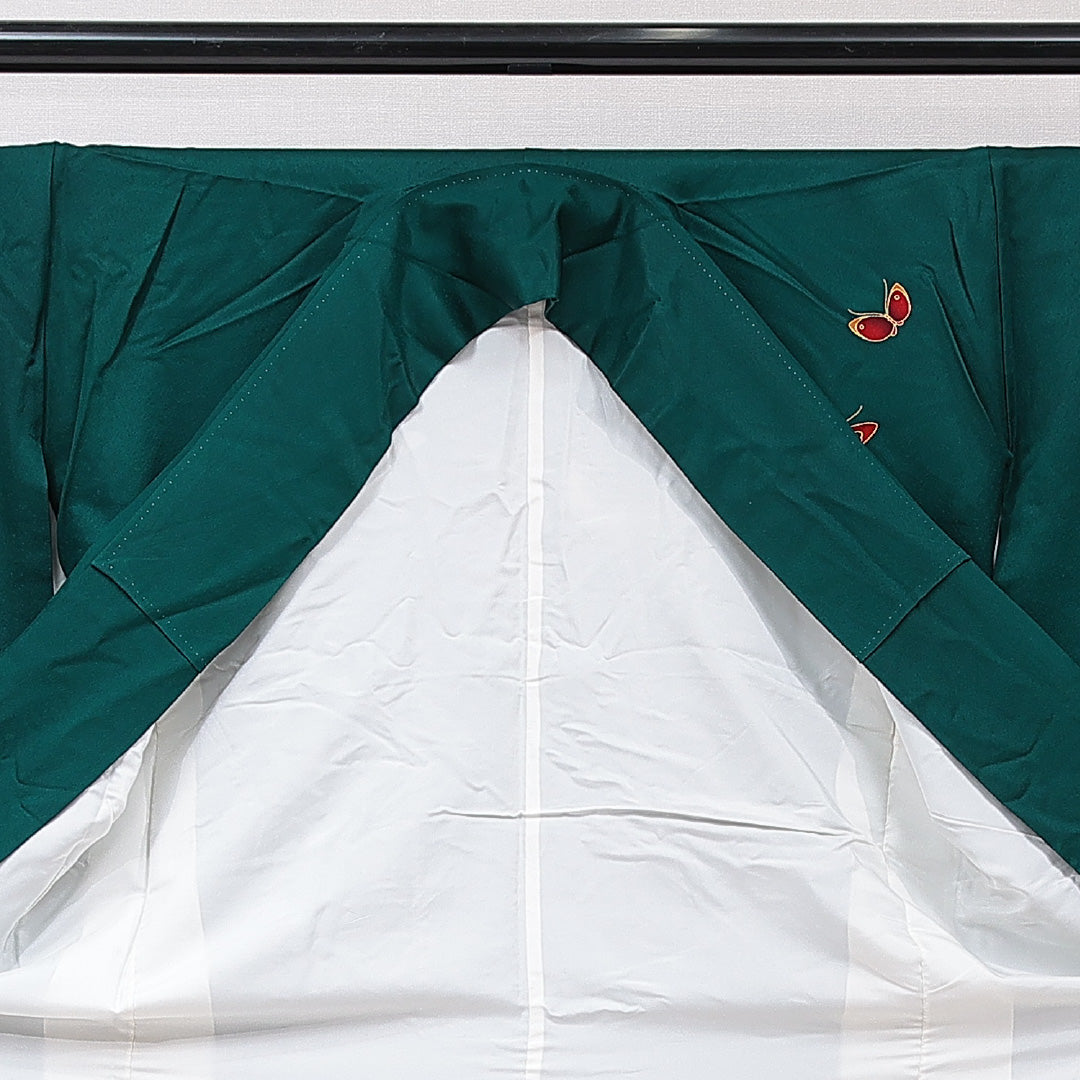 振袖 袷 身丈163cm 裄丈65cm フォーマル Aランク Lサイズ 正絹 広衿 蝶 牡丹 1213-F0715