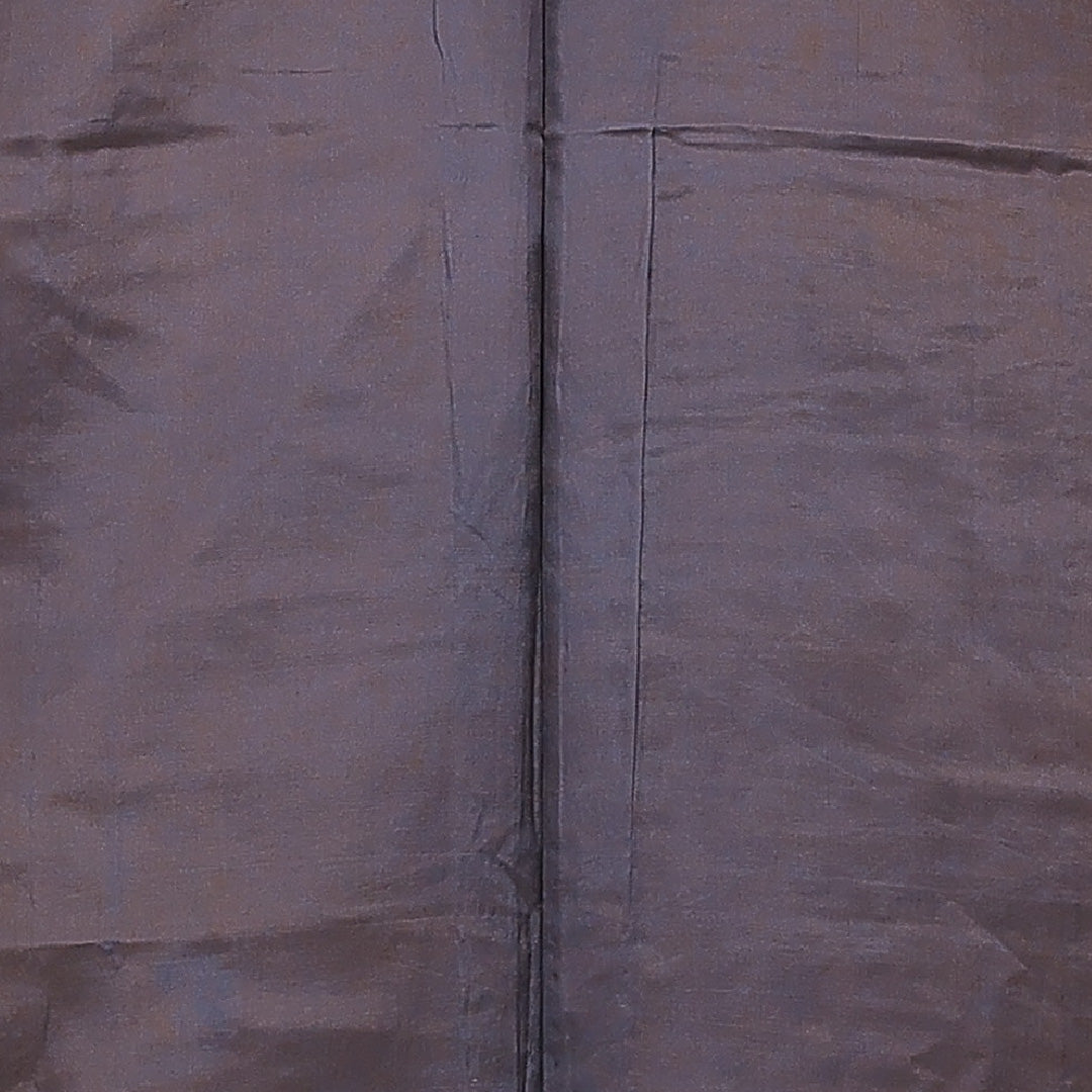 男着物 袷 身丈137cm 裄丈63cm 正絹 Sランク カジュアル 棒衿 Sサイズ 無地 黒系 RP 1224-15353