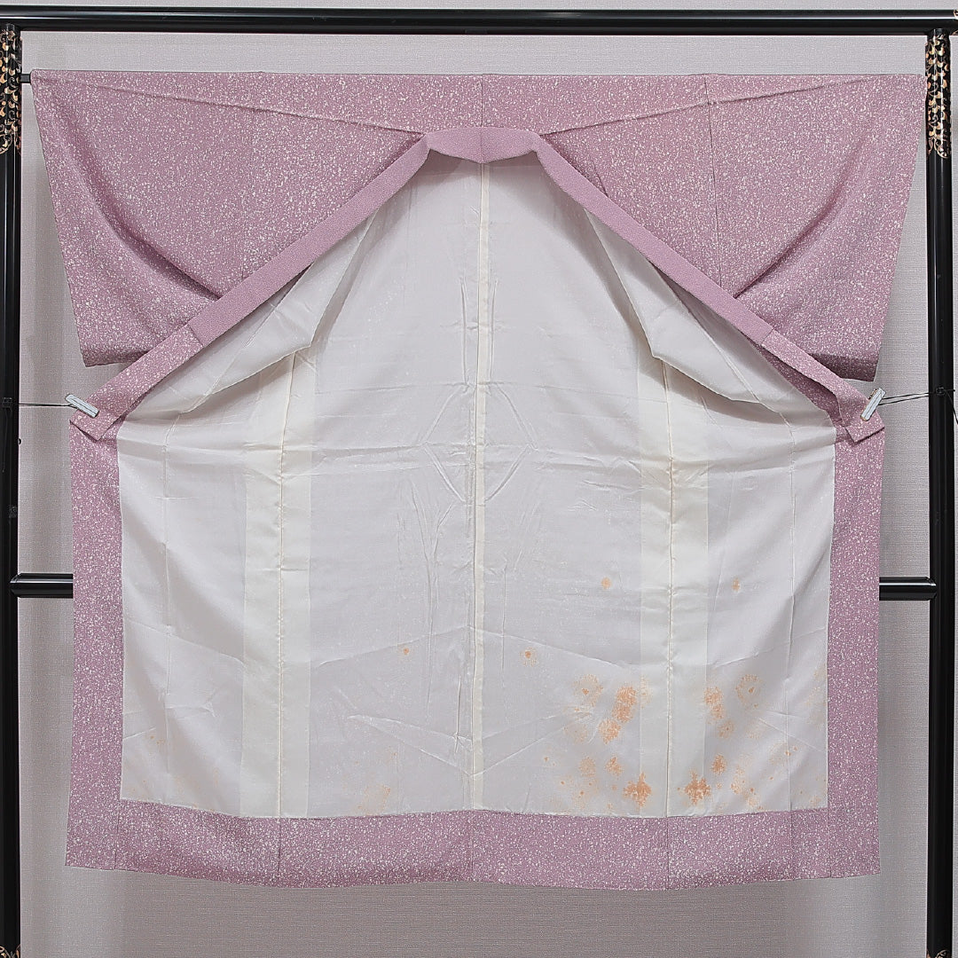 長襦袢 男性用 無双袖 身丈133cm 裄丈66cm 正絹 Aランク Sサイズ 創作柄 紫系 RP 1241-16487