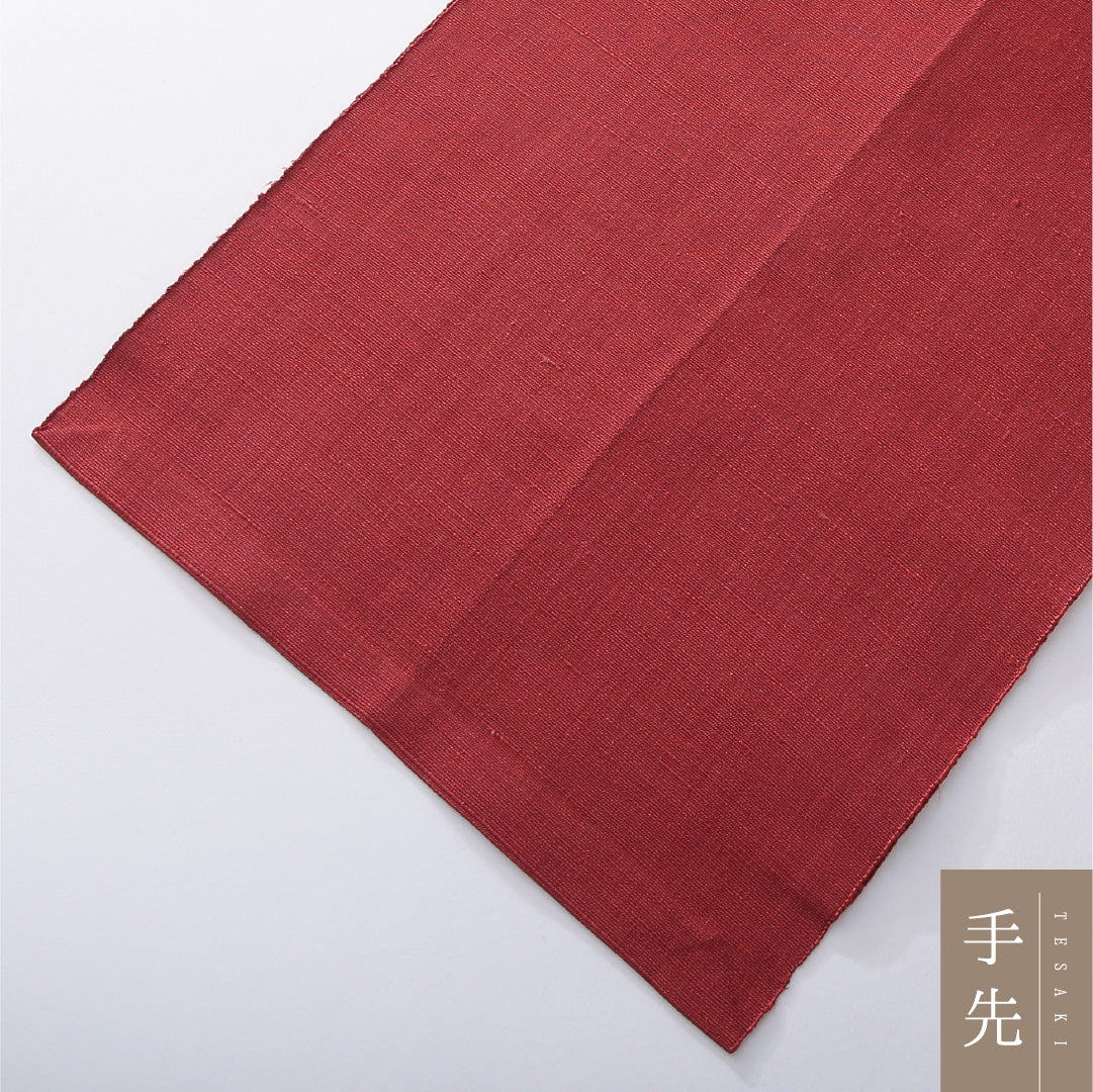 八寸名古屋帯(紬) 帯丈346cm カジュアル 開き仕立て ポイント柄 Sランク 正絹 鏡裏文 赤系 1224-03913