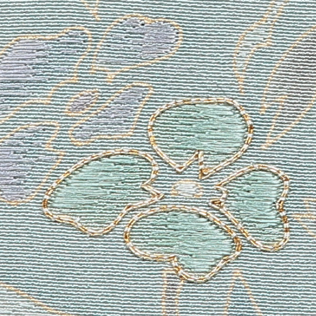 道行コート 袷 身丈92cm 裄丈66cm 正絹 Sランク セミフォーマル Mサイズ 金駒刺繍 ポケットあり 菖蒲 水色系 M4 1237-16860