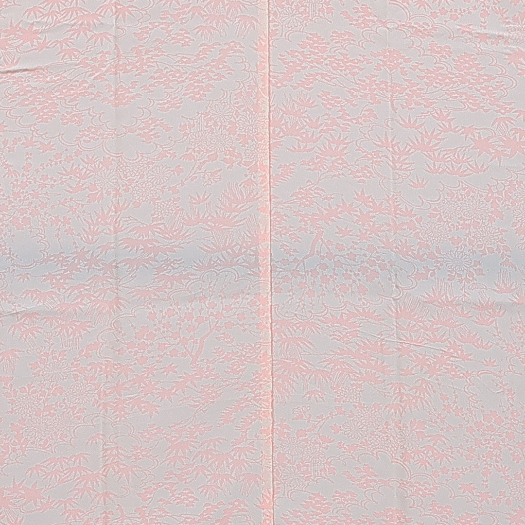 長襦袢 単衣 身丈131cm 裄丈64cm 正絹 Aランク Lサイズ 菊 笹 ピンク系 RP 1239-16523