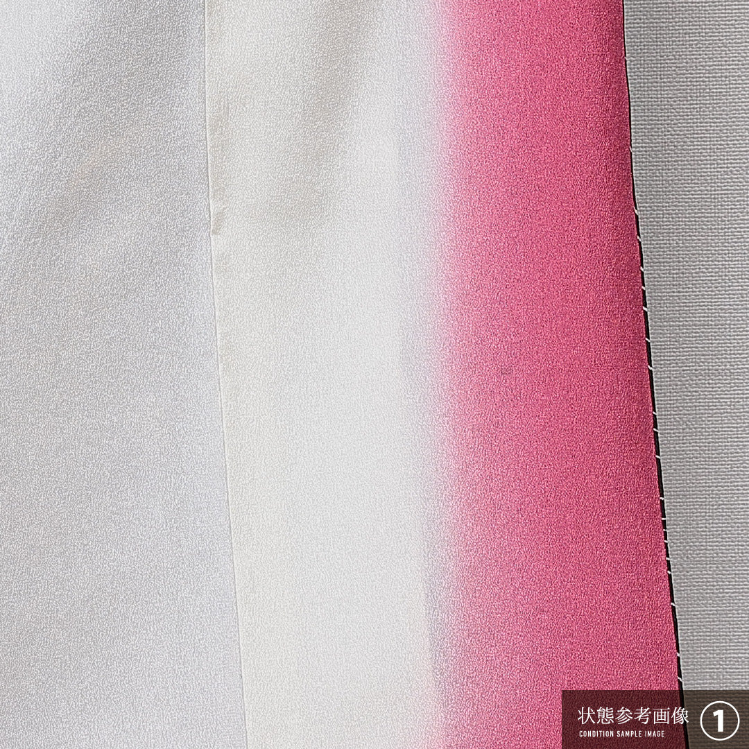 小紋 洗える着物 袷 身丈158cm 裄丈63cm ポリエステル Aランク Mサイズ バチ衿 インフォーマル 創作柄 黒系 1215-15803