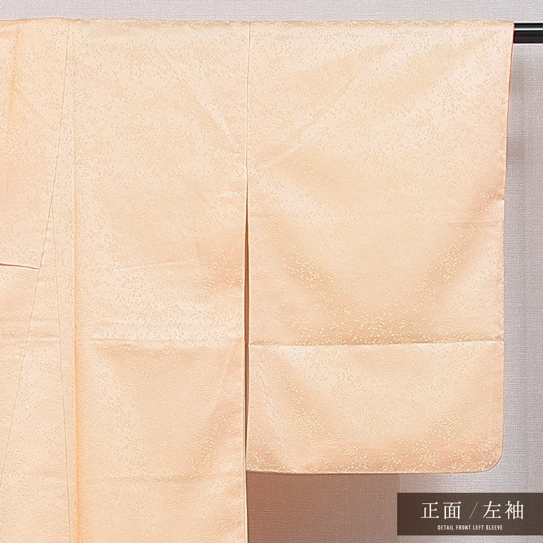 付下げ 洗える着物 袷 身丈162cm 裄丈64cm ポリエステル Cランク Lサイズ 広衿 インフォーマル 古典柄 橋 朱系 クリーム系 1261-16387