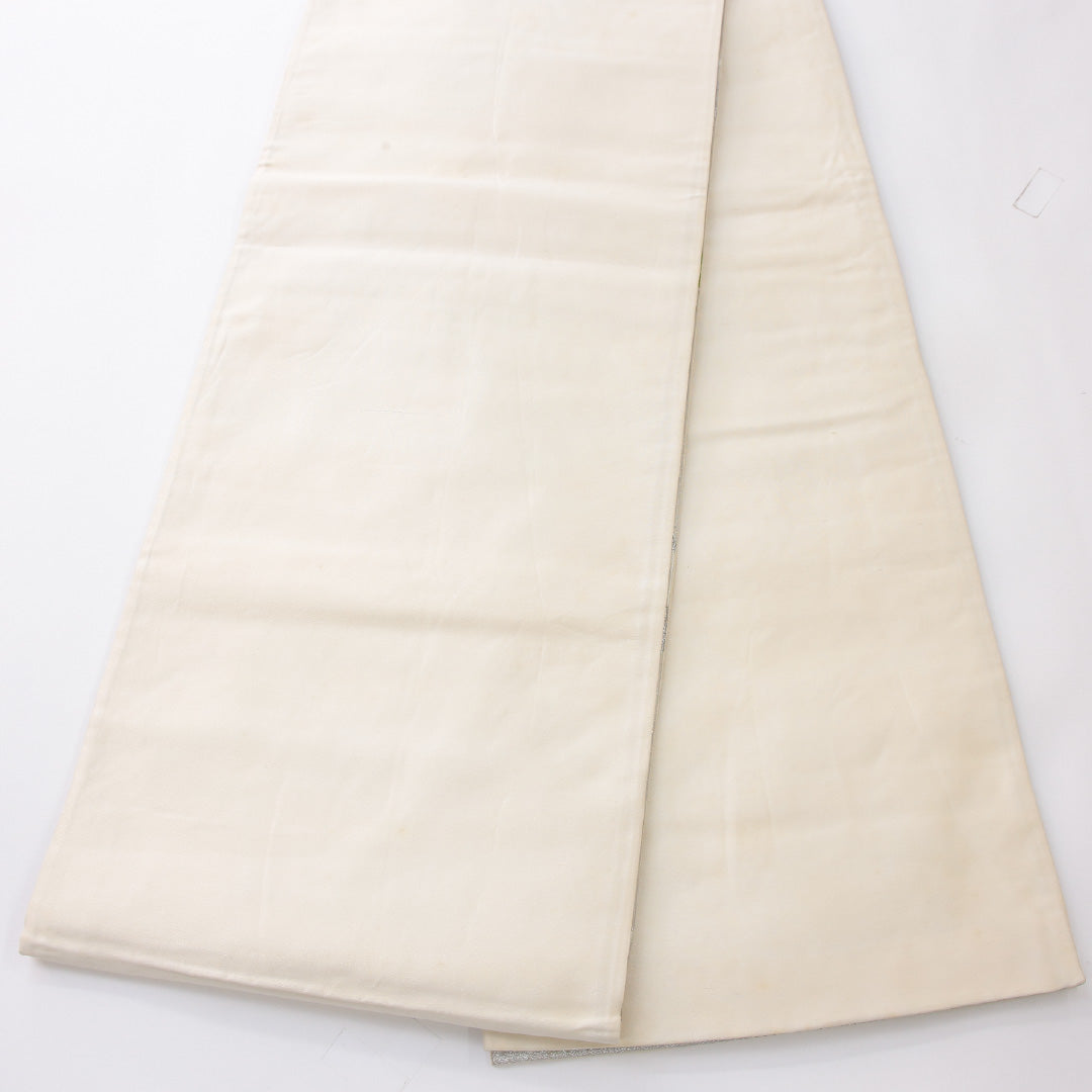 袋帯 帯丈418cm 正絹 六通 フォーマル 唐草華文 クリーム系 1243-02226