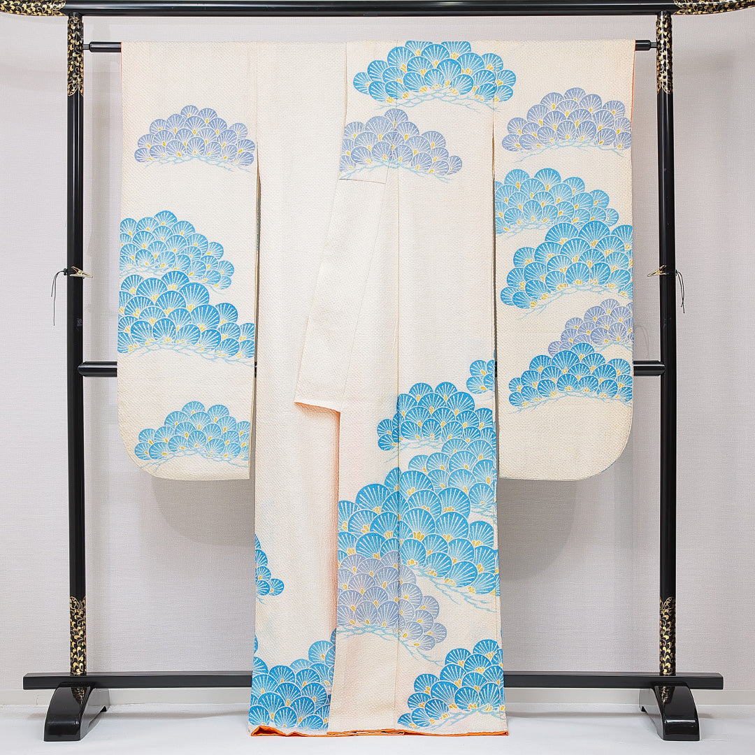 振袖 袷 身丈168cm 裄丈64cm フォーマル Cランク XLサイズ 正絹 広衿 松 1213-F0668