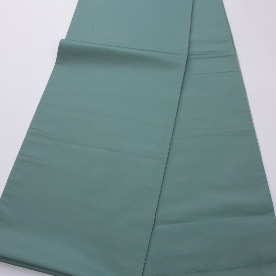 袋帯 帯丈448cm セミフォーマル 六通 帯芯なし Sランク 正絹 引箔 墨流し 緑系 金系 1223-02332