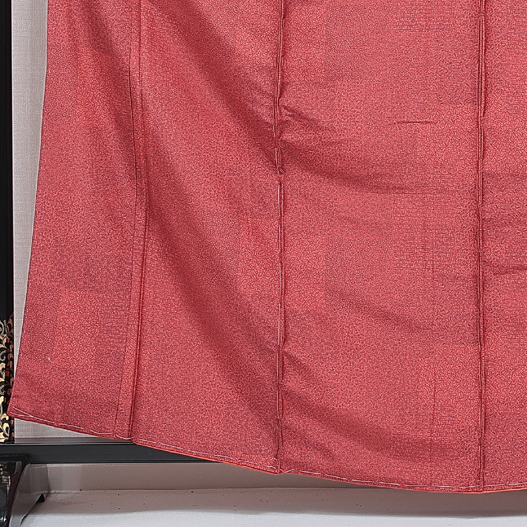 江戸小紋(寄せ柄) 洗える着物 袷 身丈160cm 裄丈65cm ポリエステル Sランク Lサイズ バチ衿 インフォーマル 落款 赤系 1262-16222