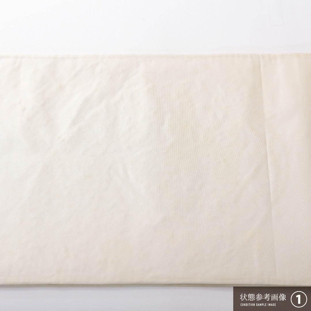 袋帯 帯丈430cm 正絹 六通 フォーマル 扇面文 吉祥文様 クリーム系 1243-02087