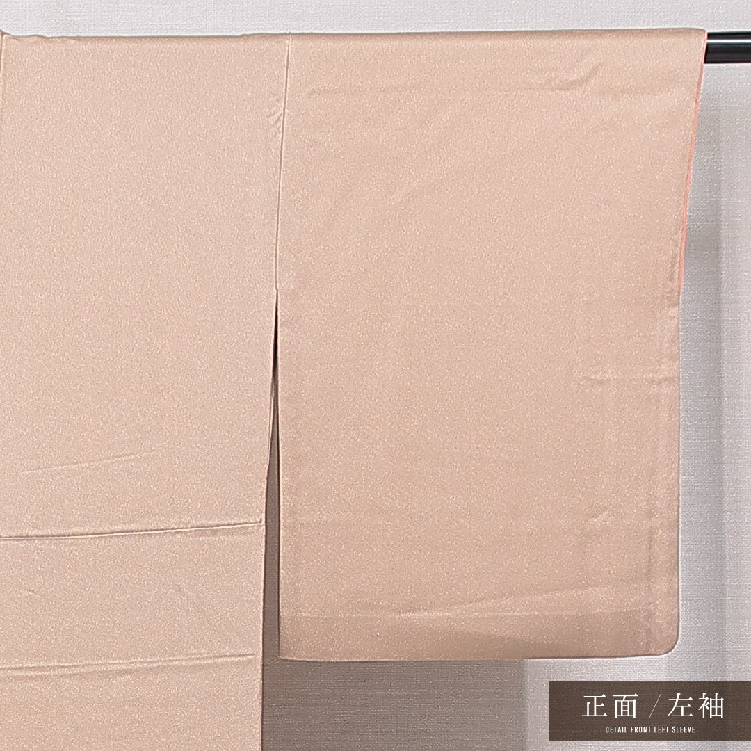 付下げ 袷 身丈157cm 裄丈64cm 正絹 Bランク インフォーマル 広衿 Mサイズ 花柄 吉祥文様 茶系 RP 1218-15893