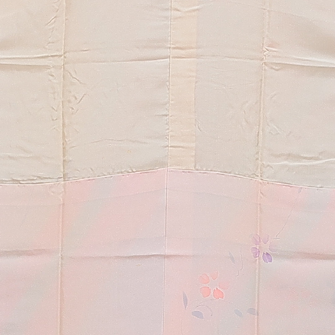 長襦袢 無双袖 身丈127cm 裄丈64cm 正絹 Sランク Mサイズ 花柄 ピンク系 RP 1239-16574