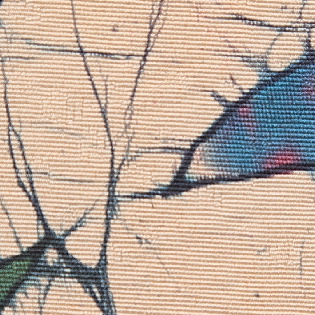 羽織 袷 身丈72cm 裄丈65cm 正絹 Aランク Mサイズ カジュアル 紐あり 植物柄 クリーム系 1217-15121