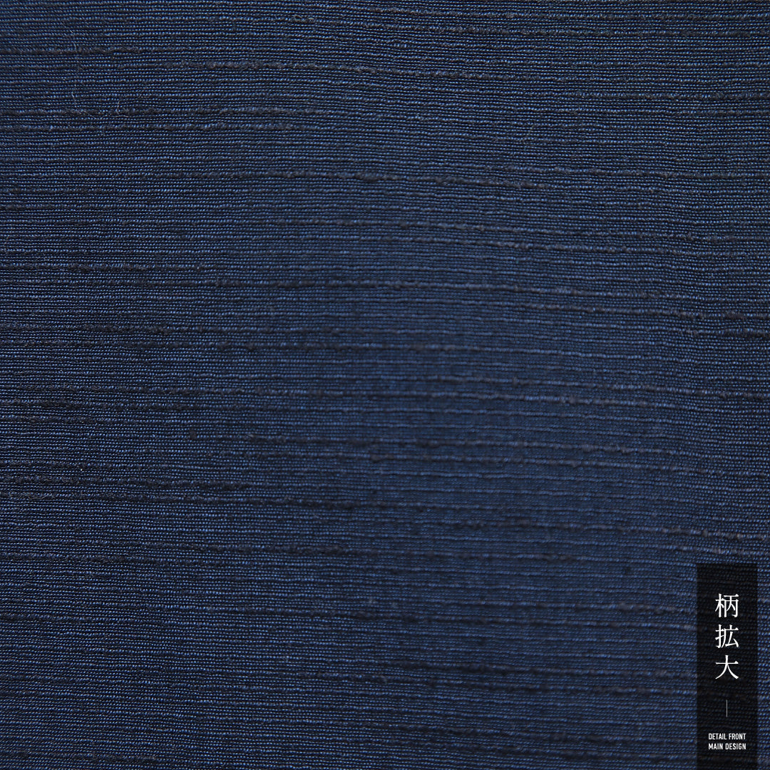 男着物 袷 身丈142cm 裄丈67cm 正絹 Cランク カジュアル 棒衿 Mサイズ 無地 紺系 LP 1224-15759