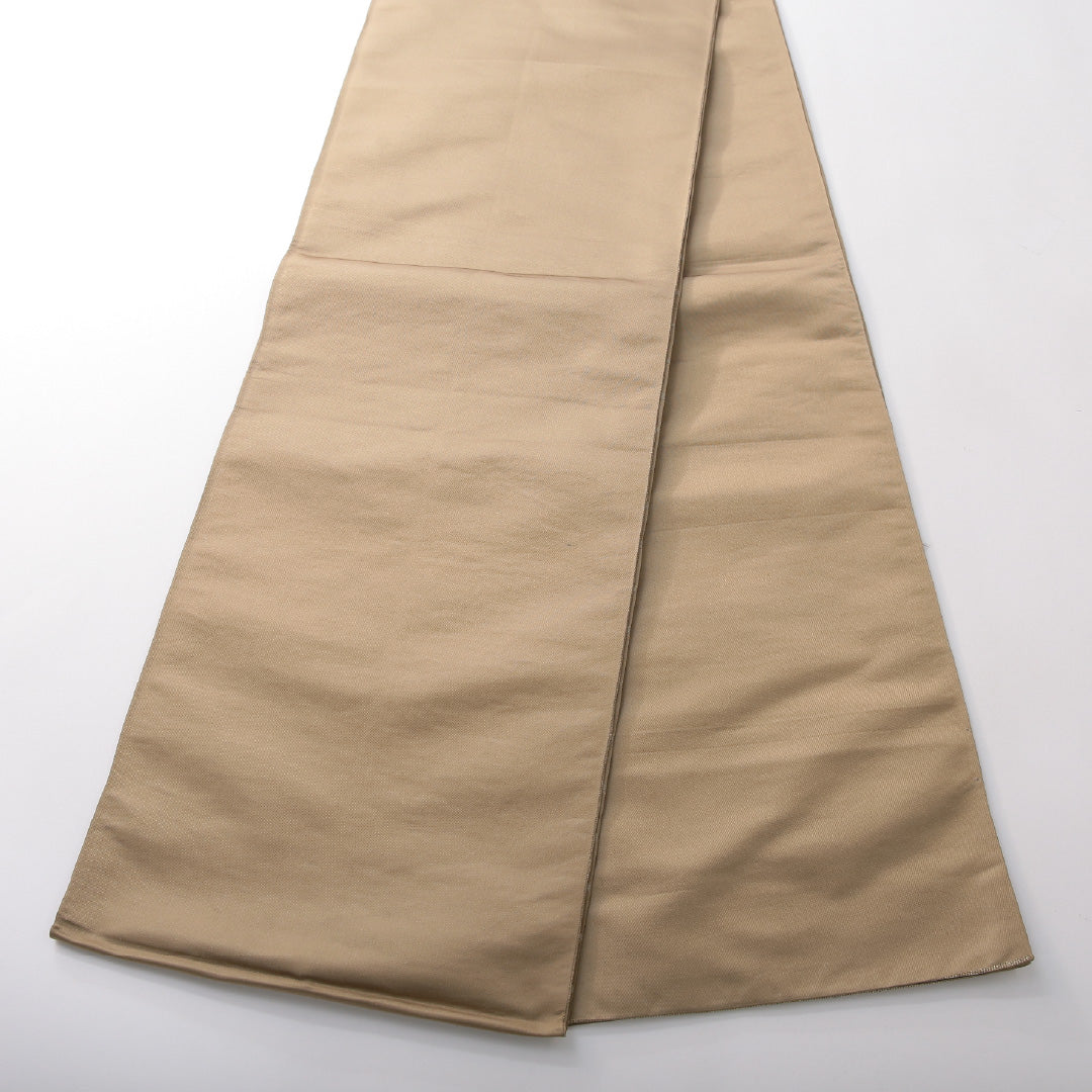 袋帯 帯丈410cm 正絹 六通 帯芯なし インフォーマル ペルシャ文様 ベージュ系 1243-02141