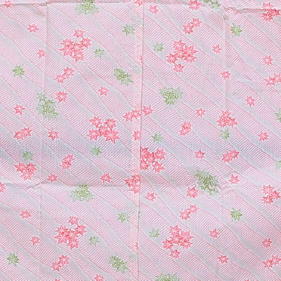 洗える着物 木綿の長襦袢 単衣 身丈126cm 裄丈61cm 木綿 Aランク Mサイズ 紅葉 ピンク系 HP 1239-16505