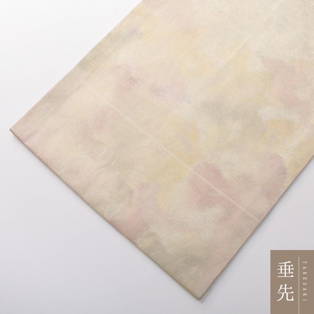 九寸名古屋帯 帯丈359cm カジュアル 名古屋仕立て 六通 Aランク 正絹 葡萄 クリーム系 1224-03824