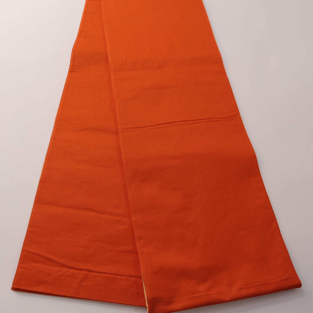 袋帯 帯丈420cm フォーマル 六通 Sランク 正絹 青海波 朱系 金系 1223-01896