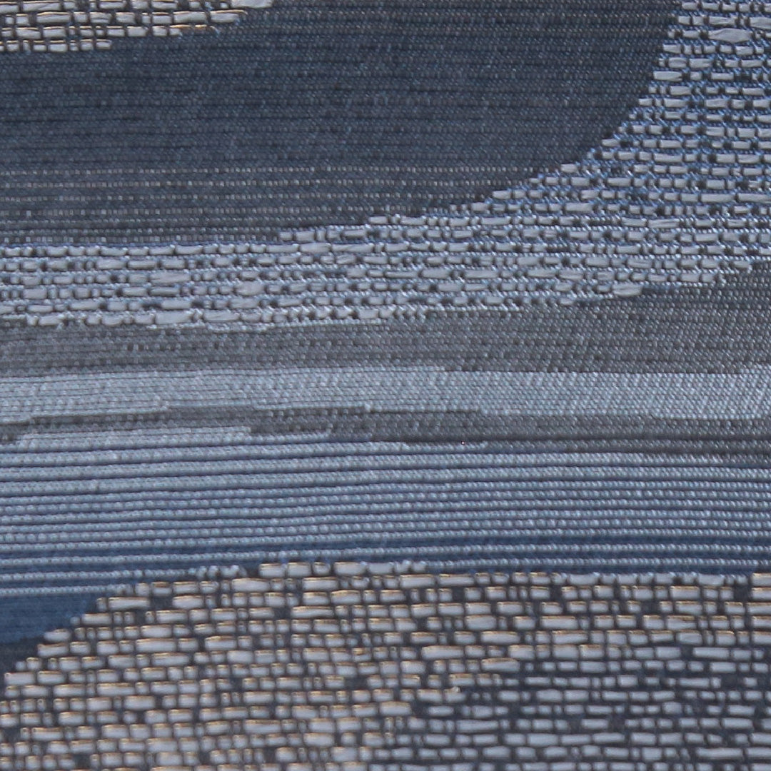 袋帯 帯丈434cm セミフォーマル 全通 帯芯なし Sランク 正絹 流水 藍染和紙織 青系 黒系 1223-02275