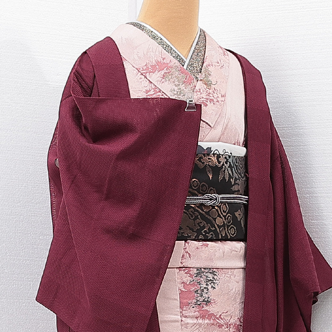 夏物 羽織 夏物 身丈75cm 裄丈62cm 正絹 Sランク カジュアル Sサイズ 創作柄 紫系 M4 1232-15271