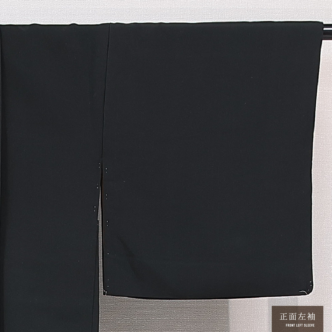 黒羽織 袷 身丈80cm 裄丈63cm 正絹 Cランク インフォーマル Sサイズ 漆糸 紐あり 創作柄 黒系 LP 1233-15312