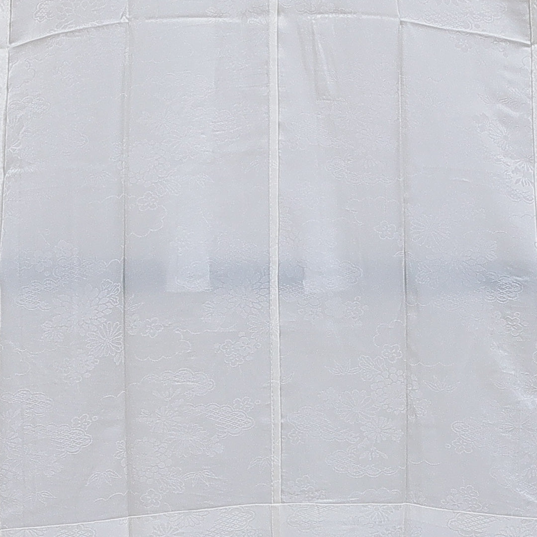 長襦袢 無双袖 身丈127cm 裄丈61cm 正絹 Aランク Mサイズ 居敷当て 無地 白系 RP 1239-16594