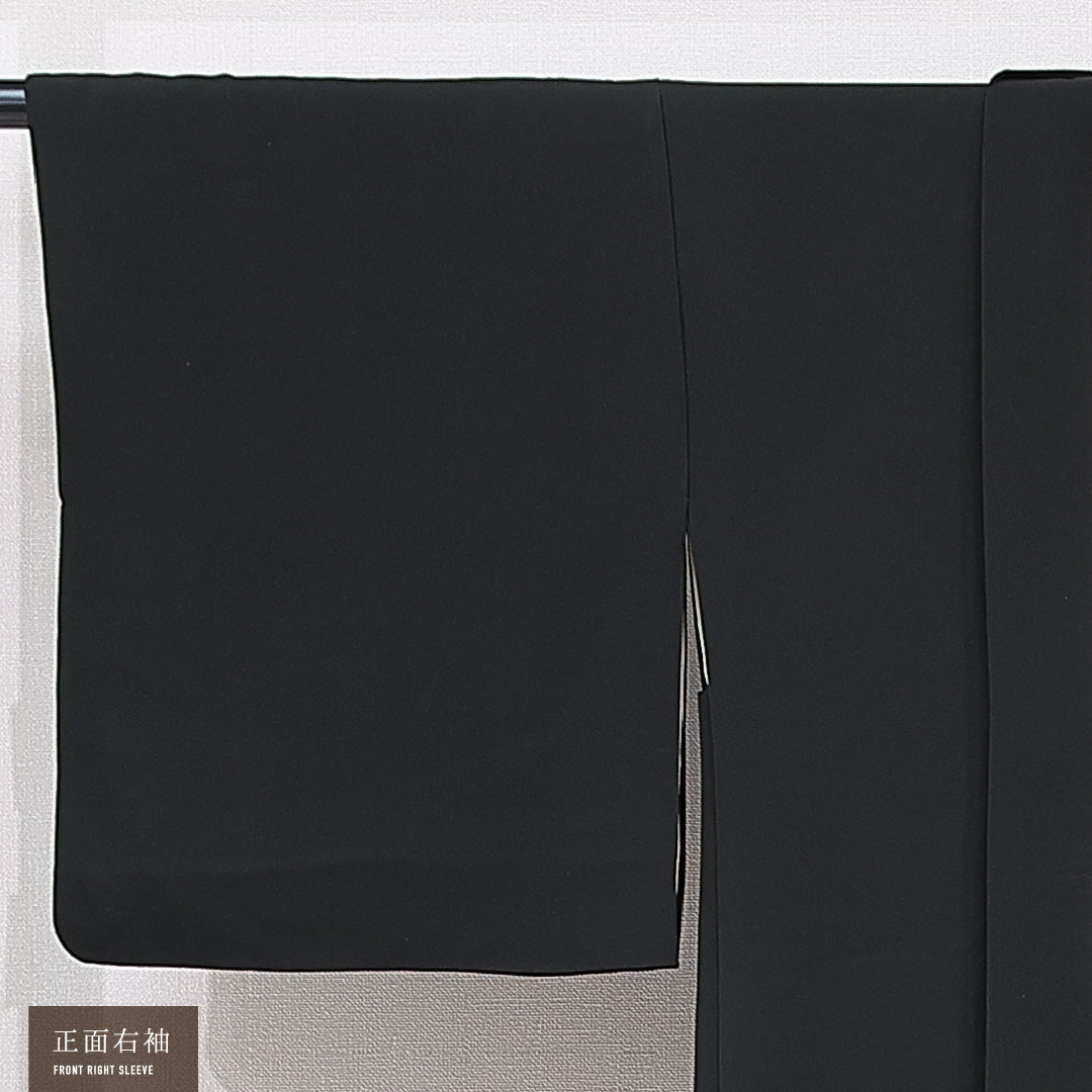 黒羽織 袷 身丈83cm 裄丈63cm 正絹 Cランク 一つ紋 (梅鉢) セミフォーマル Sサイズ ぼかし染 紐あり 鳳凰 黒系 LP 1233-15305