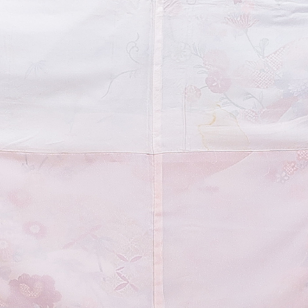 訪問着 洗える着物 袷 身丈158cm 裄丈64cm ポリエステル Aランク Mサイズ 広衿 セミフォーマル 吉祥文様 白系 1212-16264