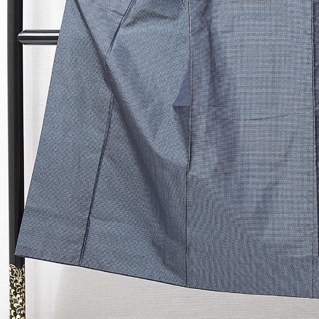 男着物 袷 身丈142cm 裄丈66cm 正絹 Aランク Mサイズ 棒衿 カジュアル 創作柄 茶系 1219-15238