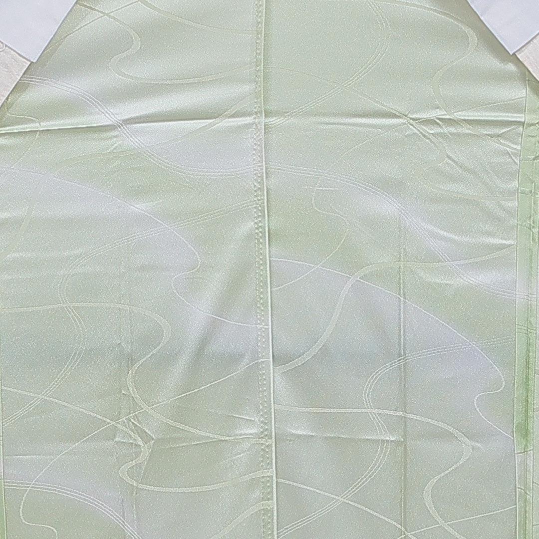 長襦袢 無双袖 身丈127cm 裄丈62cm 正絹 Aランク Mサイズ 流水 緑系 HP 1239-16483