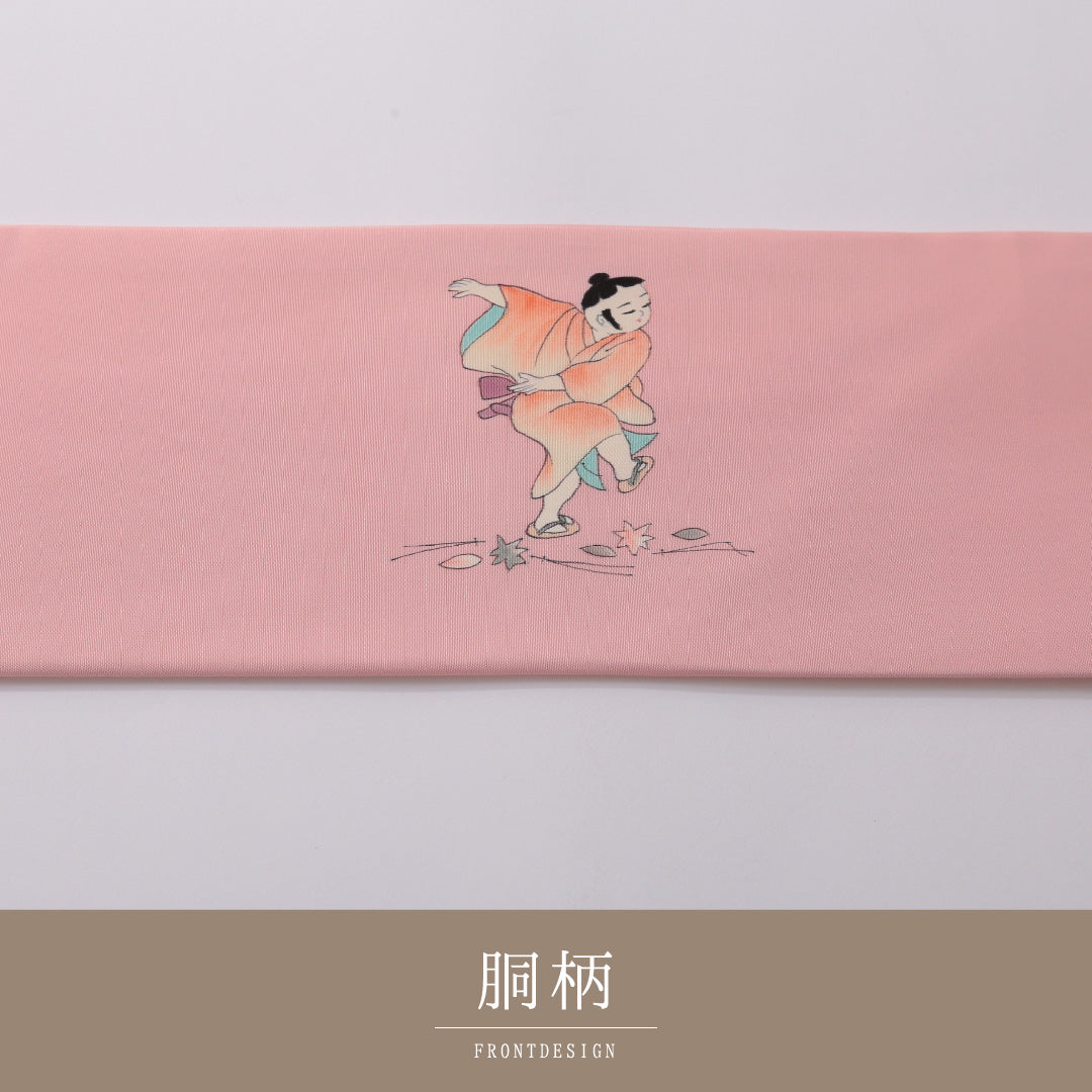九寸名古屋帯 Sランク 帯丈373cm 正絹 ポイント柄 名古屋仕立て 染め インフォーマル 塩瀬 童 淡いピンク系 LP 1245-03232