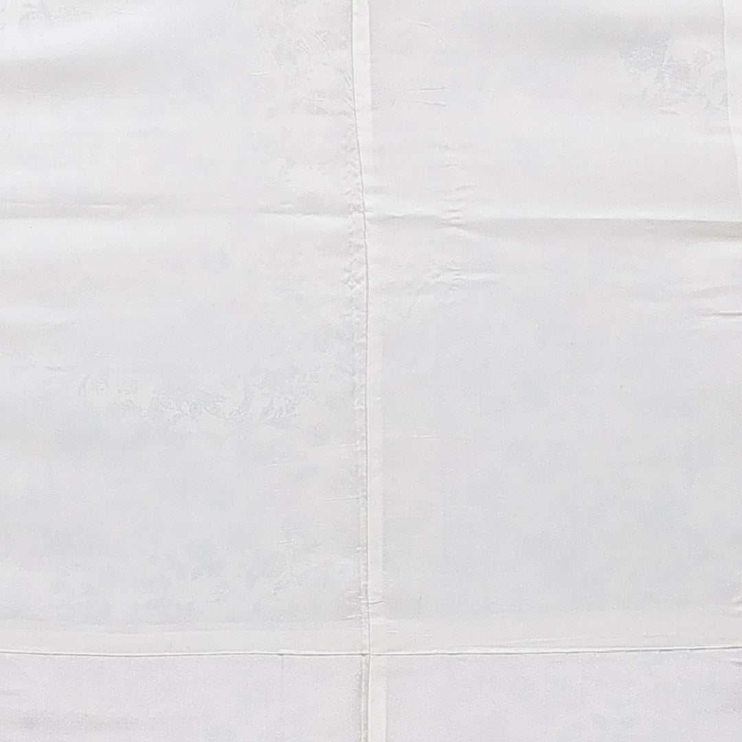 小紋 洗える着物 袷 身丈158cm 裄丈63cm ポリエステル Cランク Mサイズ 広衿 インフォーマル 菊 クリーム系 1215-15810