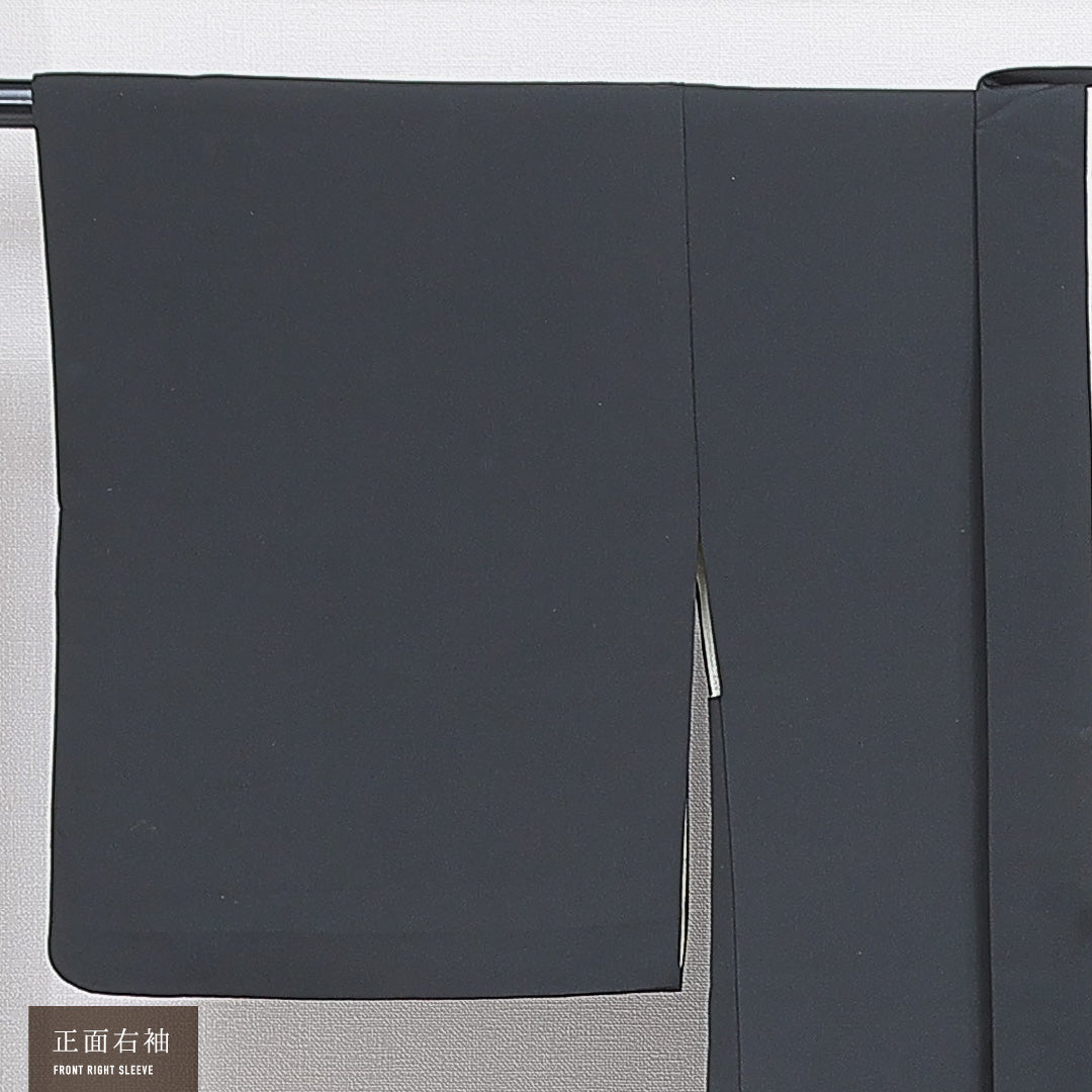 黒羽織 袷 身丈83cm 裄丈64cm 正絹 Sランク インフォーマル Mサイズ 葡萄 黒系 RP 1233-16827