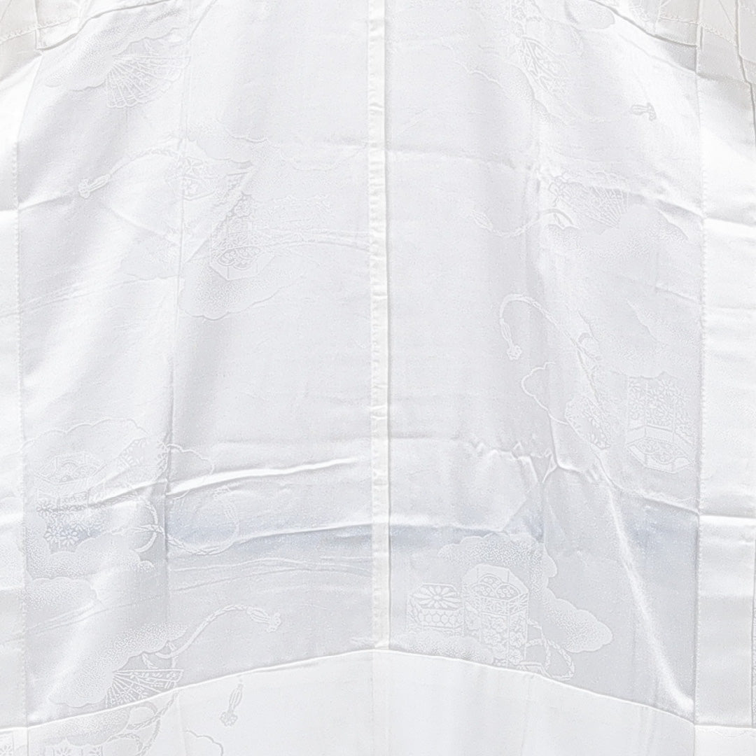 長襦袢 袷 身丈121cm 裄丈63cm 正絹 Sランク Sサイズ 貝桶 白系 RP 1239-15401