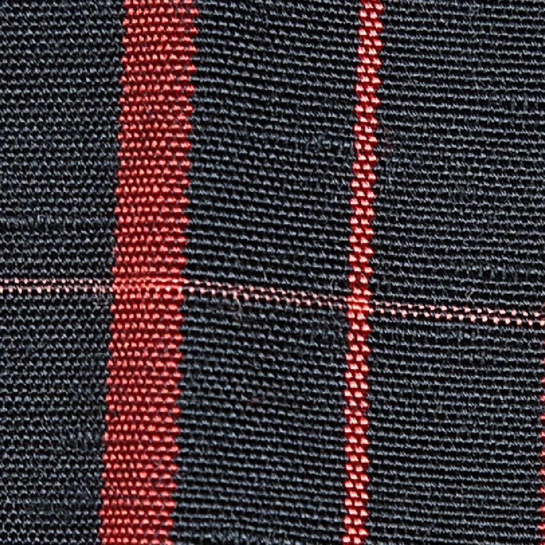 道行コート(紬) 袷 身丈135cm 裄丈66cm 正絹 Aランク Mサイズ セミフォーマル ポケットあり 格子 抽象柄 赤系 1263-16819