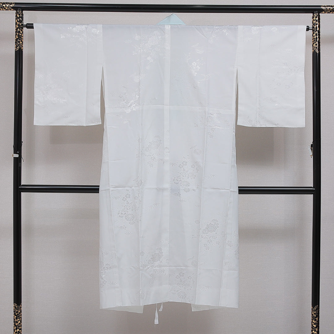 洗える着物 長襦袢 無双袖 身丈132cm 裄丈31cm ポリエステル Sランク XLサイズ 菊 白系 RP 1239-16618