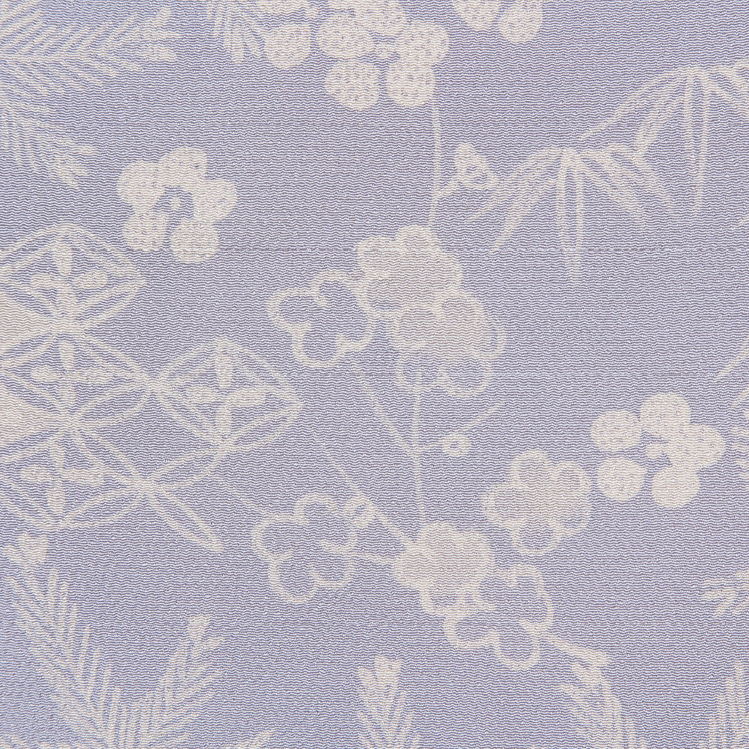 小紋 袷 身丈161cm 裄丈63cm 正絹 Aランク Lサイズ バチ衿 インフォーマル 七宝 梅 水色系 1215-15649