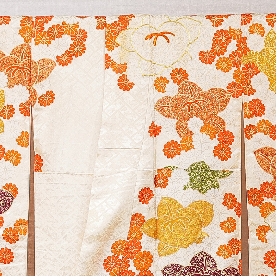 振袖 袷 身丈163cm 裄丈62cm フォーマル Cランク Lサイズ 正絹 広衿 橘 金駒刺繍 1213-F0687