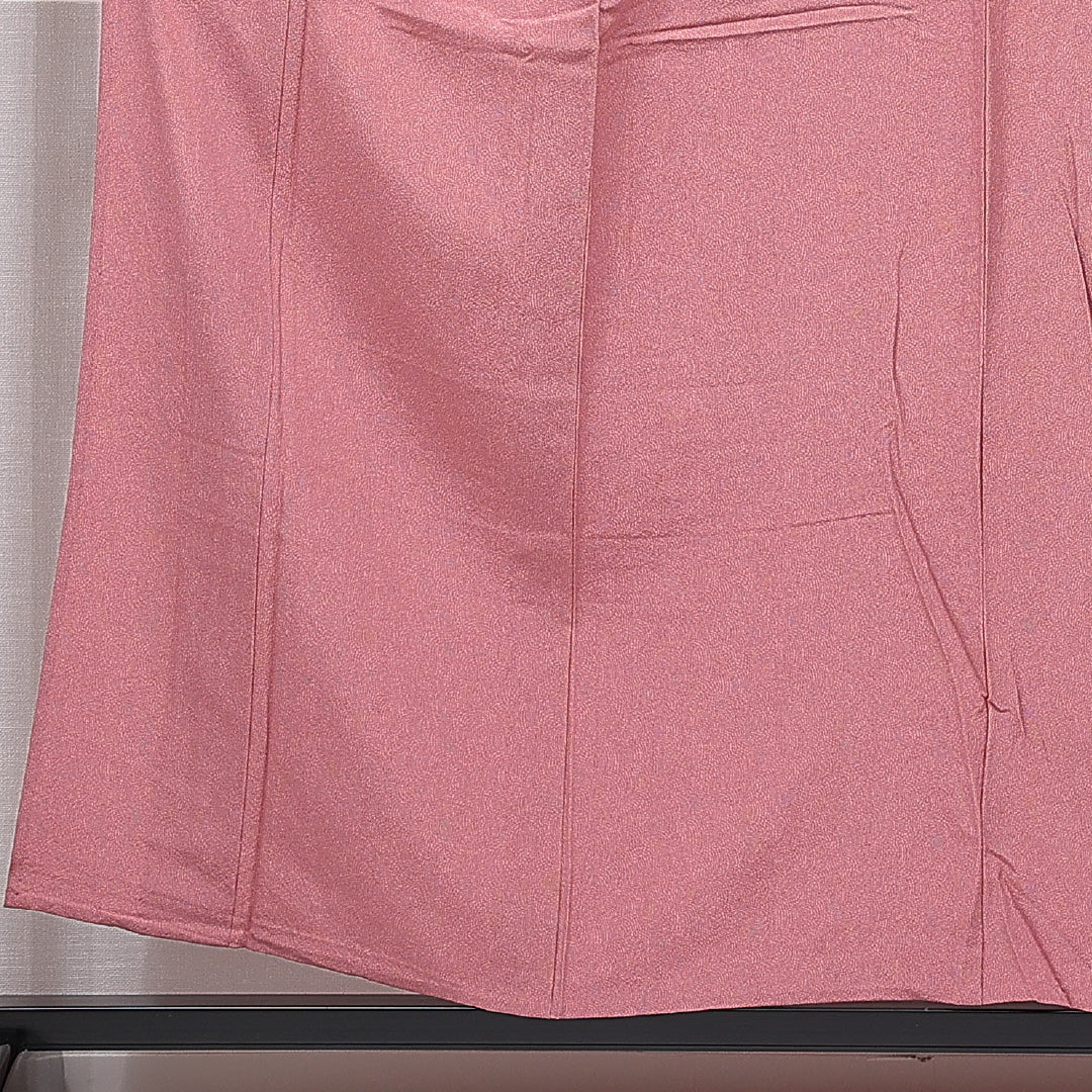 江戸小紋(鮫) 単衣 身丈154cm 裄丈63cm 正絹 伊勢型小紋 竹泉 Sランク Sサイズ 広衿 インフォーマル 作家物 落款 ピンク系 1262-15596