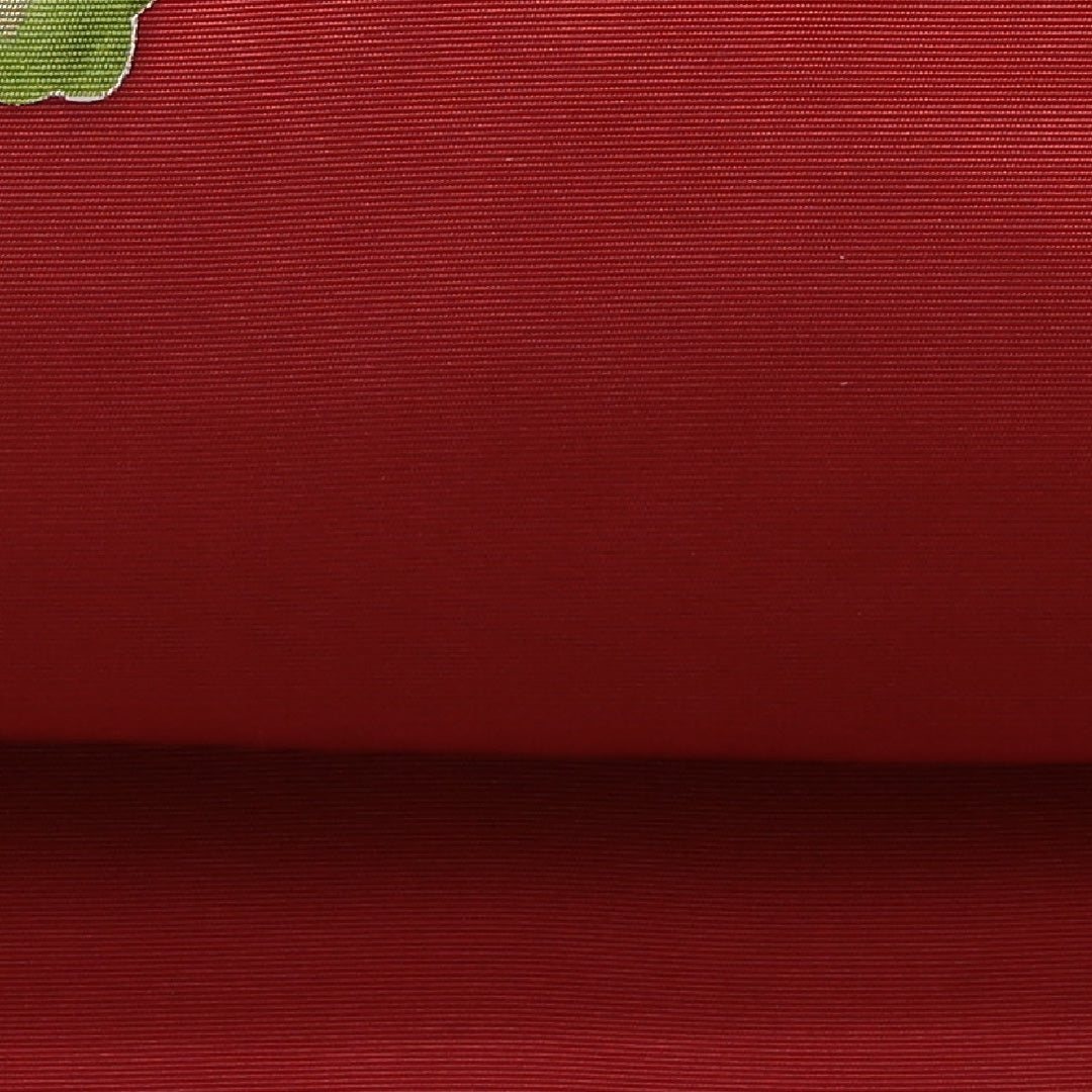 九寸名古屋帯 帯丈358cm セミフォーマル 名古屋仕立て ポイント柄 Aランク 正絹 染め帯 塩瀬 菊 赤系 1224-03514