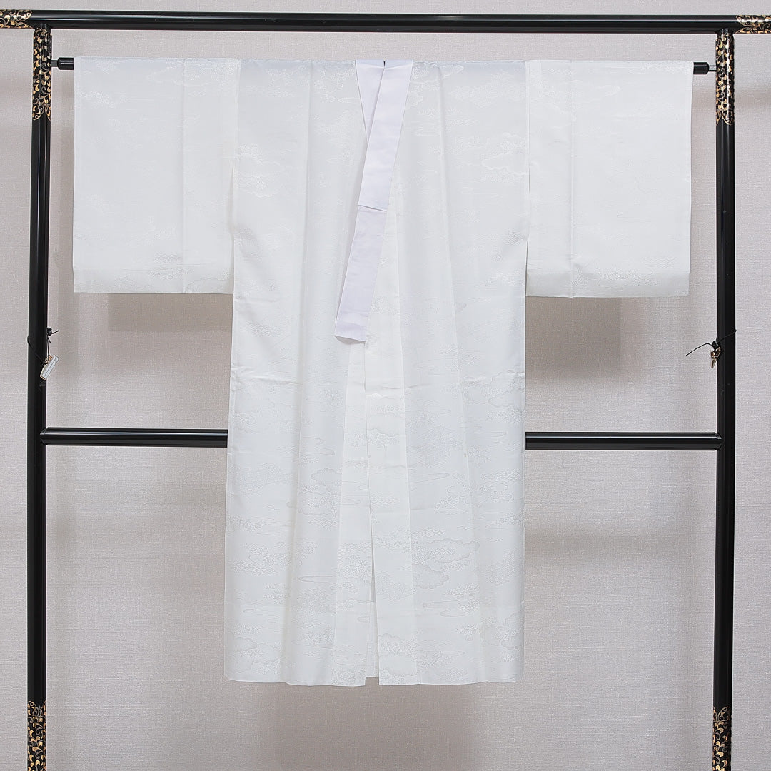 長襦袢 無双袖 身丈128cm 裄丈66cm ポリエステル 洗える着物 Cランク Lサイズ 古典柄 白系 RP 1239-16599