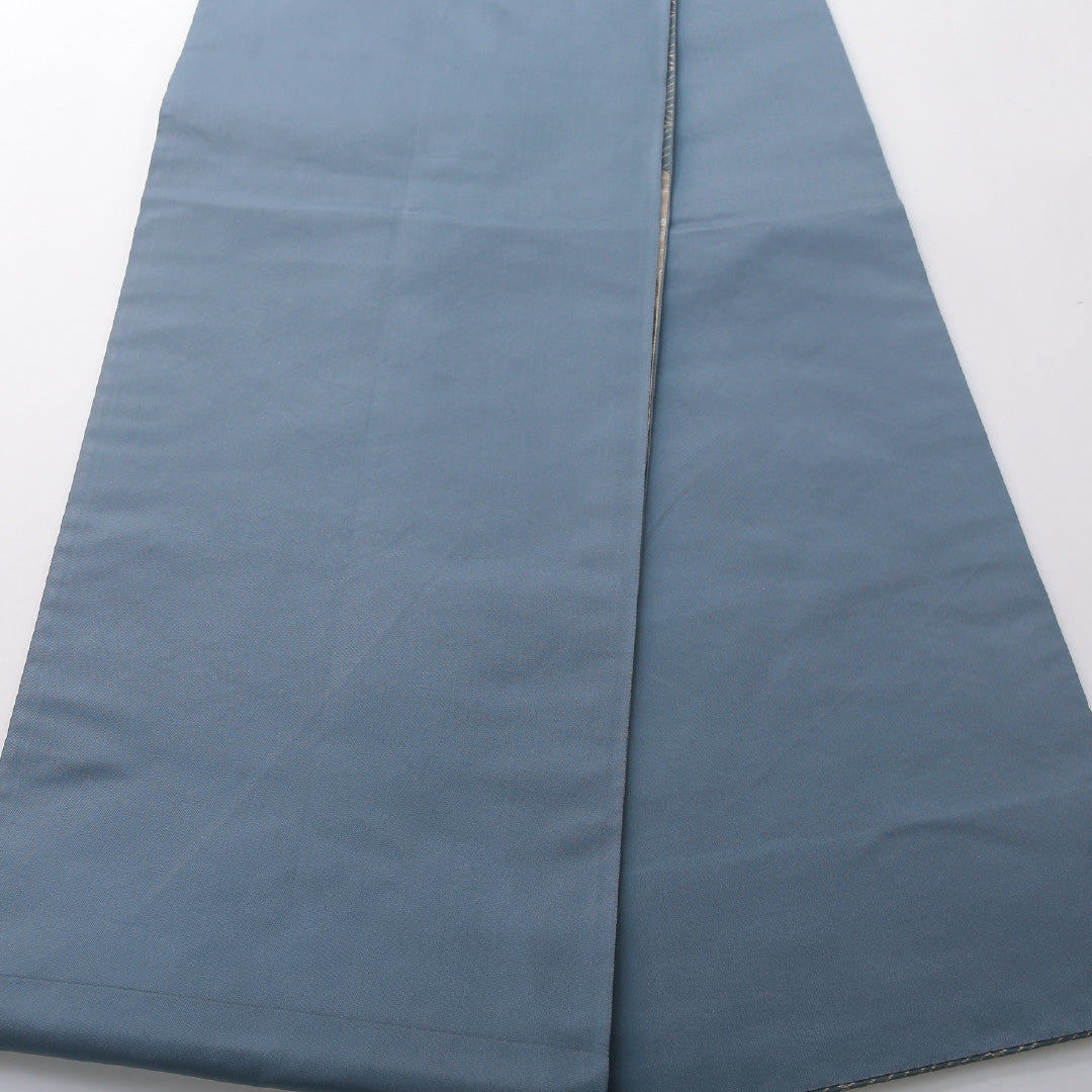袋帯 帯丈436cm フォーマル 六通 Sランク 正絹 創作柄 青系 1223-02070