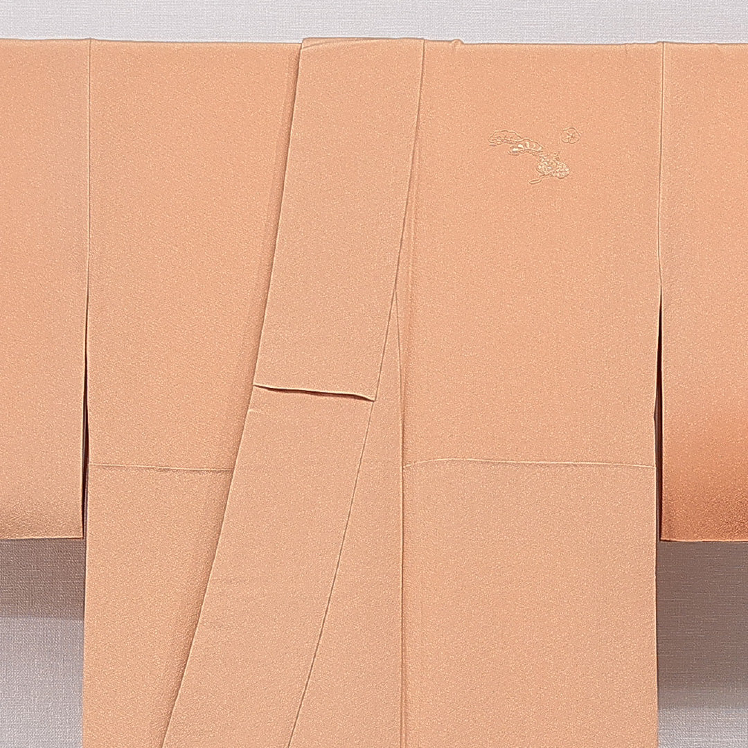 訪問着 身丈155cm 裄丈62cm 正絹 Sランク Mサイズ 広衿 一つ紋(五三桐) セミフォーマル 吉祥文様 刺繍 茶系 1212-15491