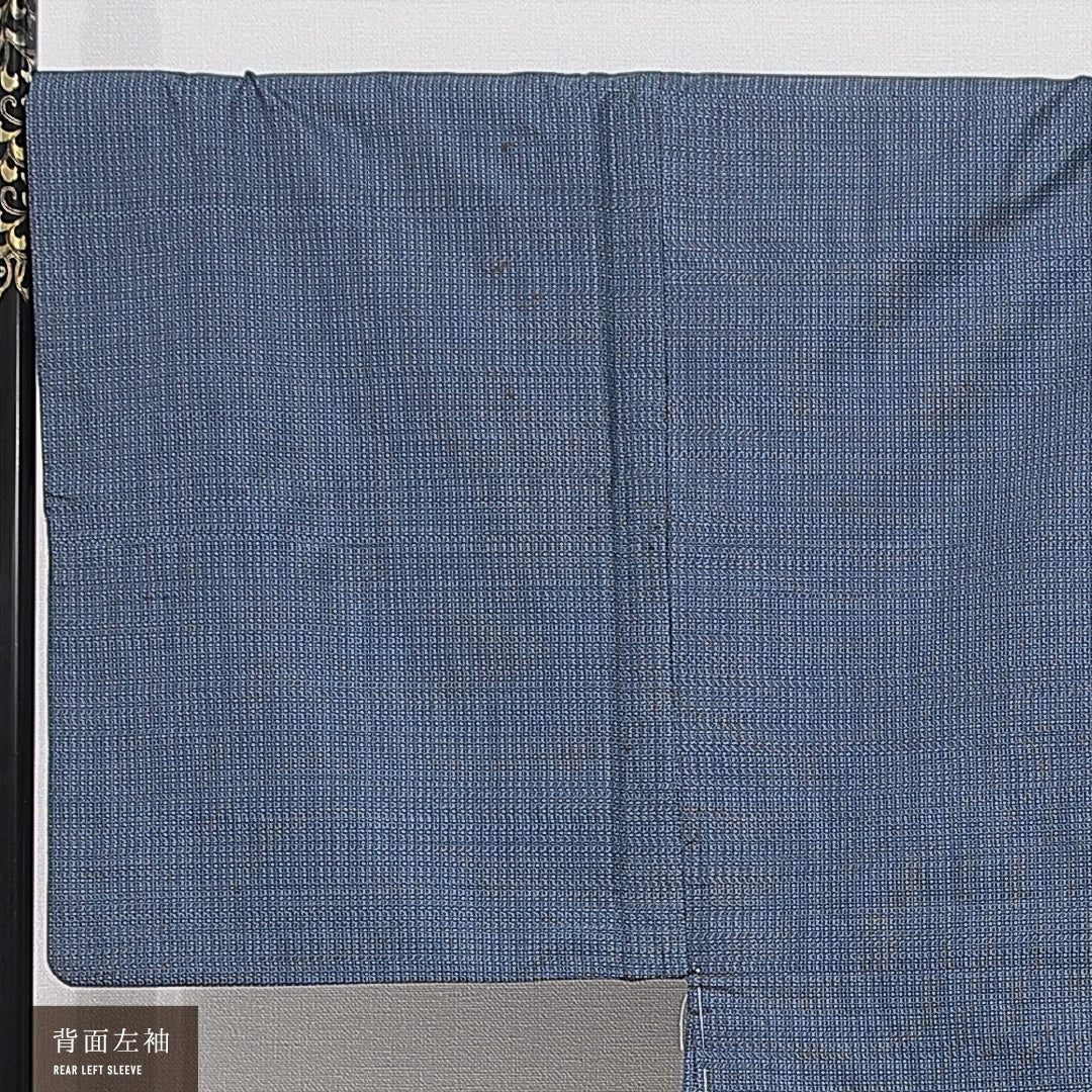 羽織 男性用 袷 身丈89cm 裄丈68cm 正絹 Cランク カジュアル Mサイズ 亀甲 青系 LP 1235-15774