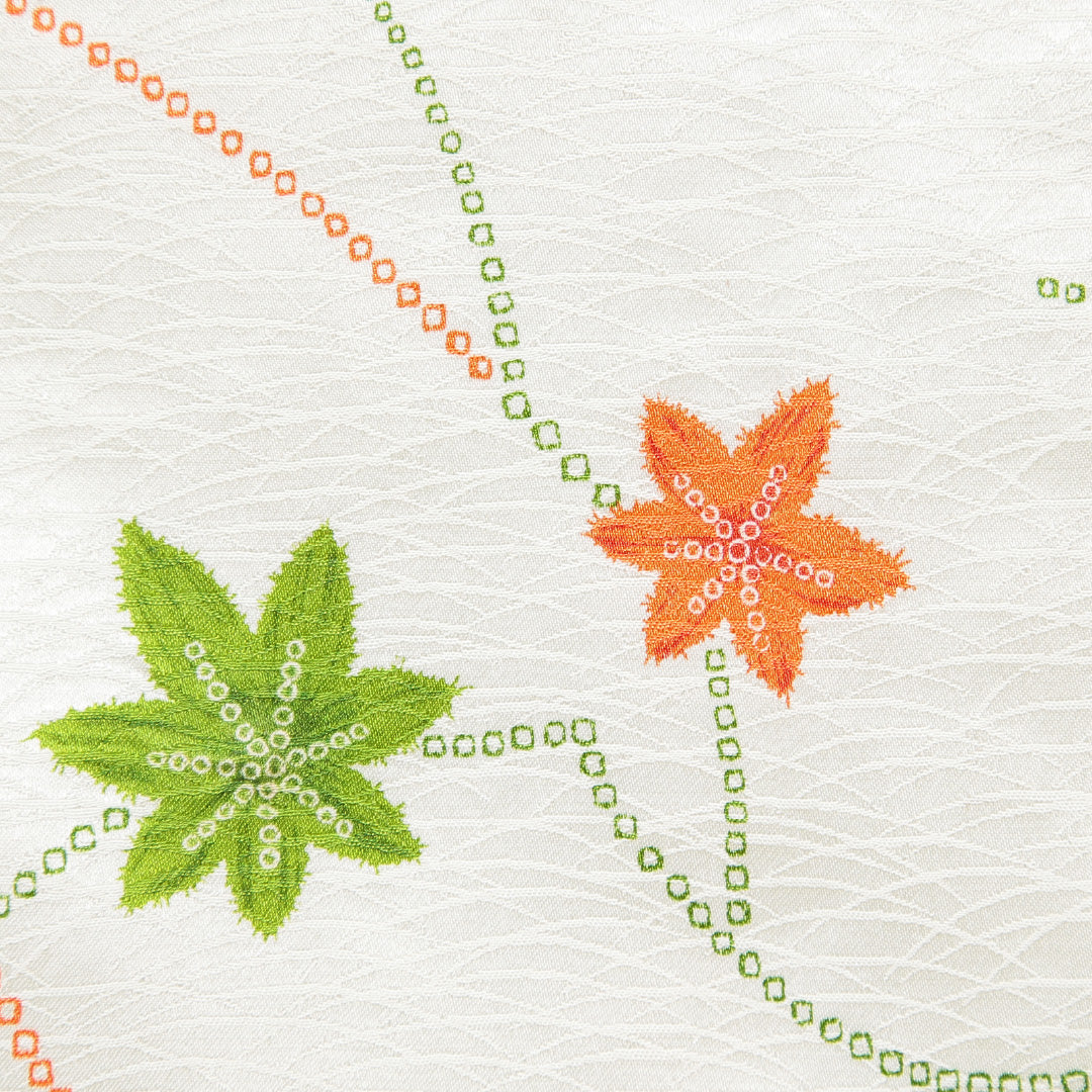 羽織 袷 身丈79cm 裄丈62cm 正絹 Sランク Sサイズ カジュアル 紅葉 緑系 1217-15123