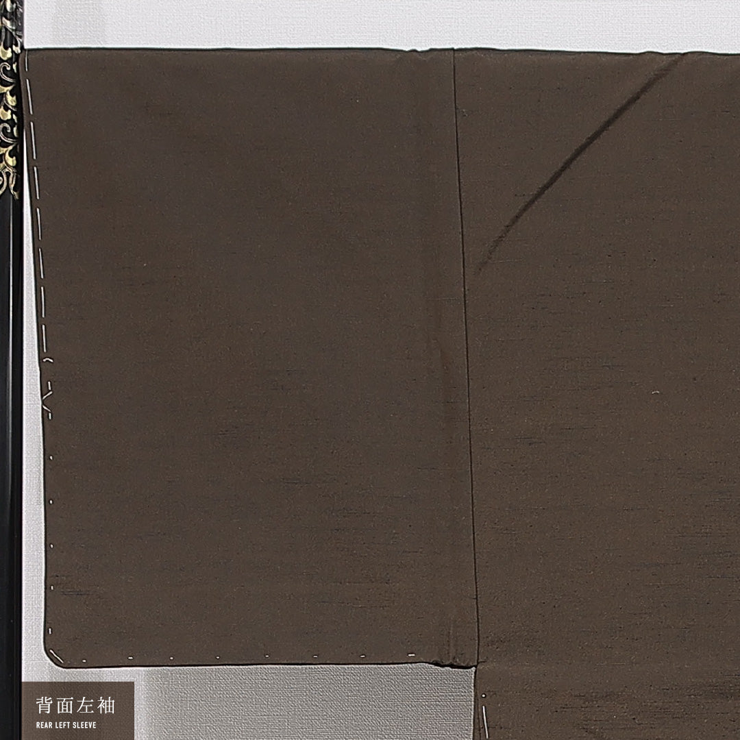 未使用品 羽織 男性用 袷 身丈87cm 裄丈68cm 正絹 Nランク カジュアル Mサイズ 無地 茶系 M4 1235-15772