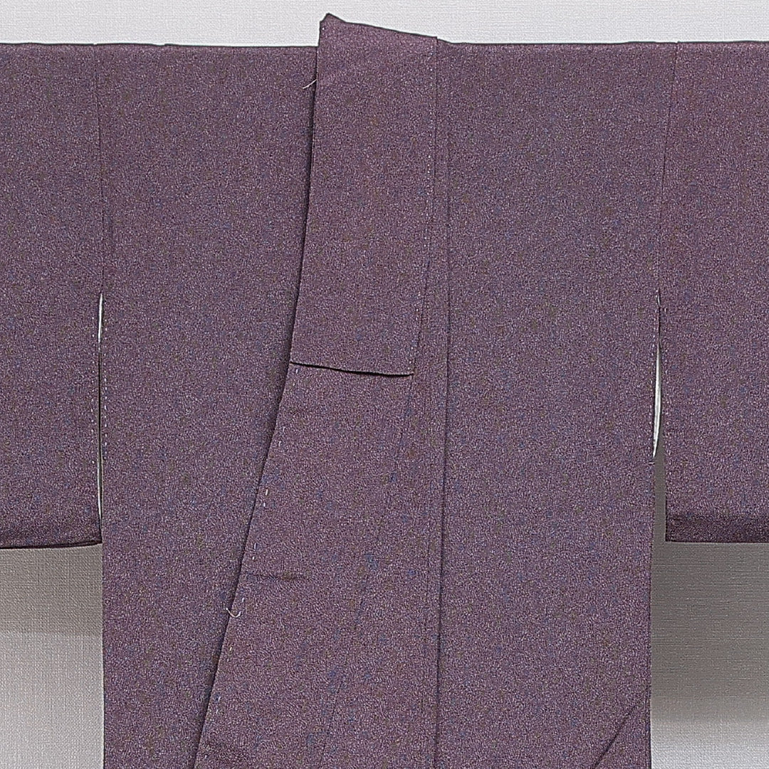 江戸小紋(鮫) 袷 身丈159cm 裄丈61cm 正絹 彫士 住田又光 染士 服部光擴 Sランク Mサイズ 広衿 一つ紋(丸に剣片喰) セミフォーマル 作家物 落款 紫系 1262-16067