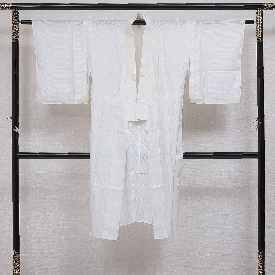 夏物 長襦袢 絽 身丈121cm 裄丈62cm 正絹 Aランク Sサイズ 無地 白系 RP 1239-16566