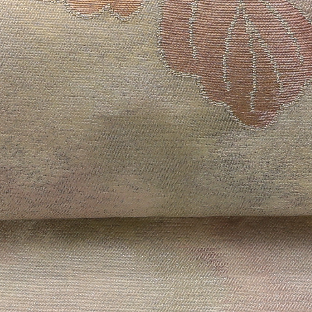 九寸名古屋帯 帯丈359cm カジュアル 名古屋仕立て 六通 Aランク 正絹 葡萄 クリーム系 1224-03824