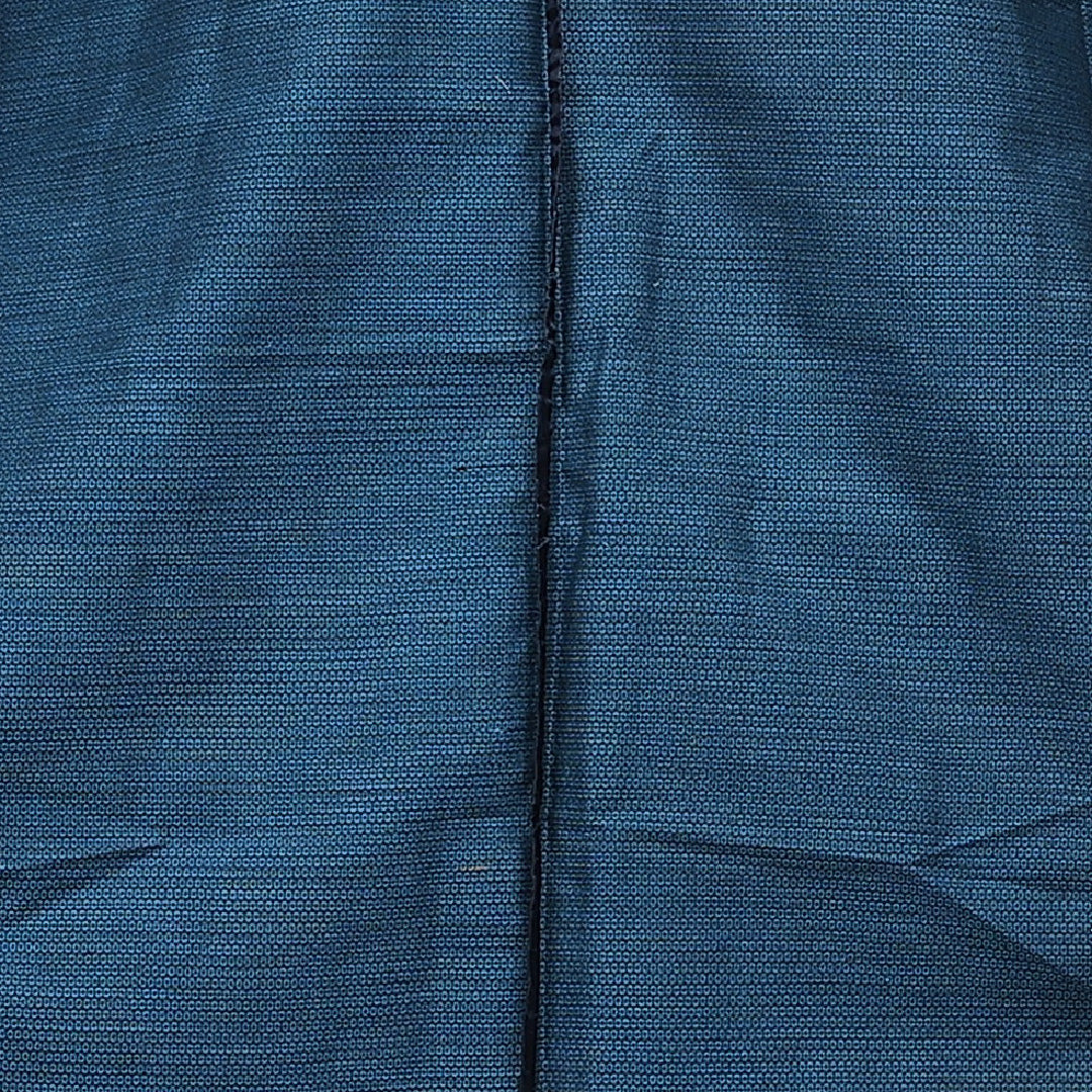 ウールの男着物(紬) 洗える着物 単衣 身丈139cm 裄丈67cm ウール Cランク Sサイズ 棒衿 カジュアル 肩当て 亀甲 1219-15764